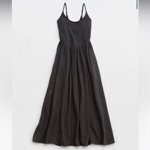 Aerie 🖤 At the Barre midi dress in black